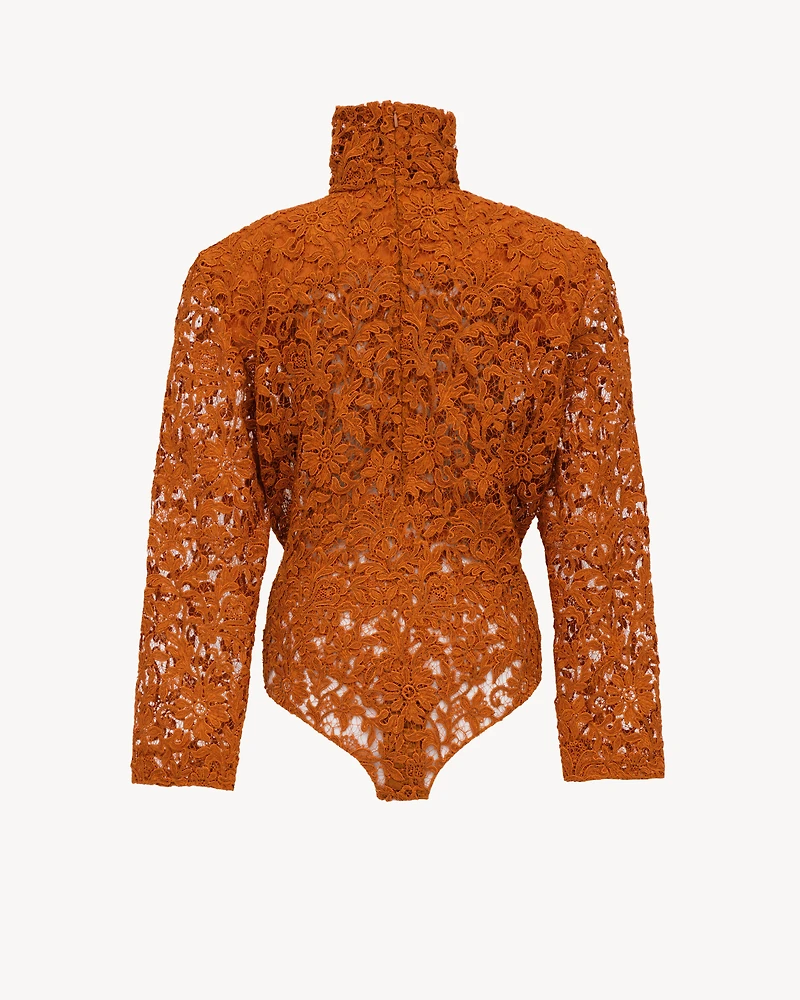 boxy bodysuit guipure lace