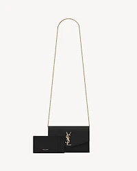 UPTOWN CHAIN WALLET IN GRAIN DE POUDRE EMBOSSED LEATHER