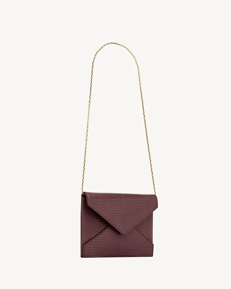 LETTER chain pouch in lizard