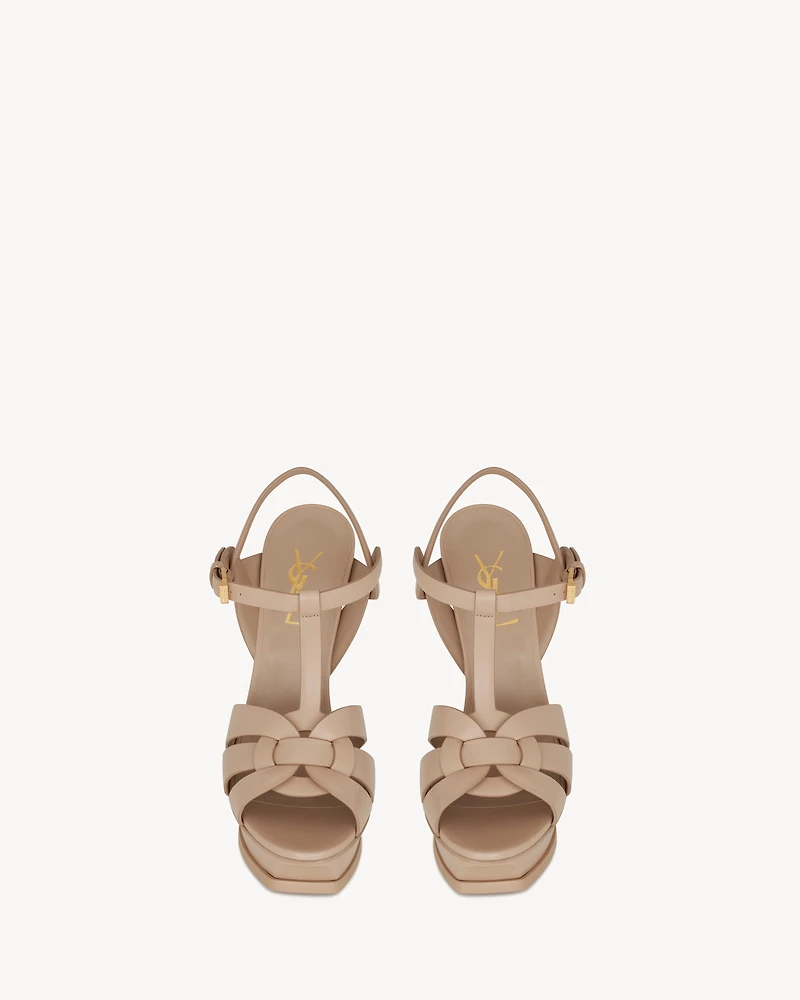 Tribute platform sandals smooth leather