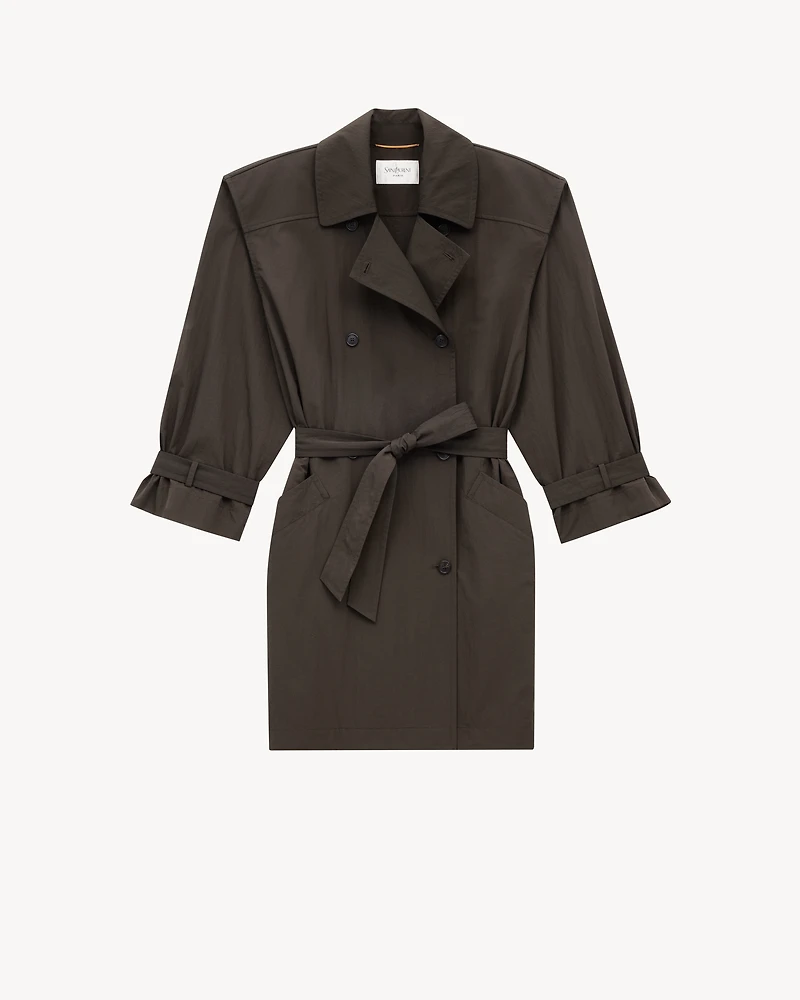 trench coat crinkled nylon