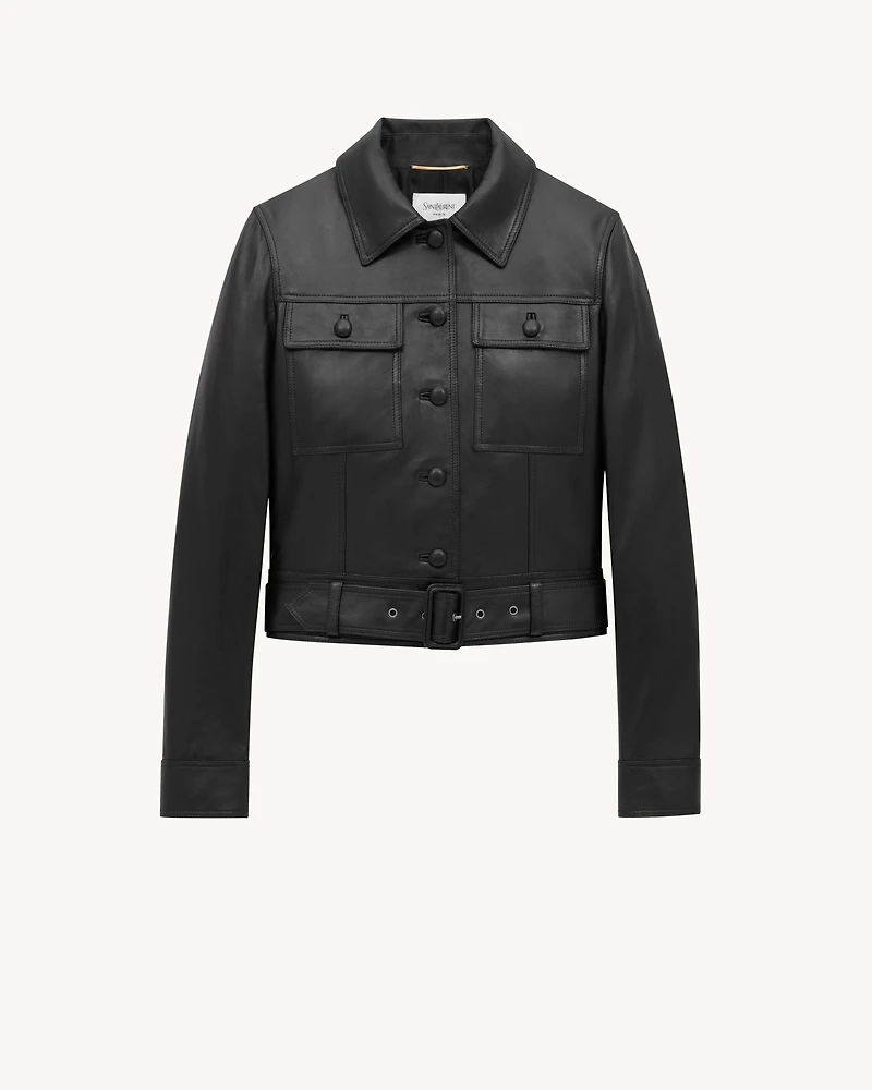 cropped jacket lambskin
