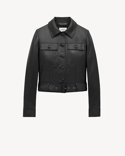 cropped jacket lambskin