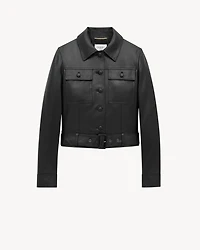 cropped jacket lambskin