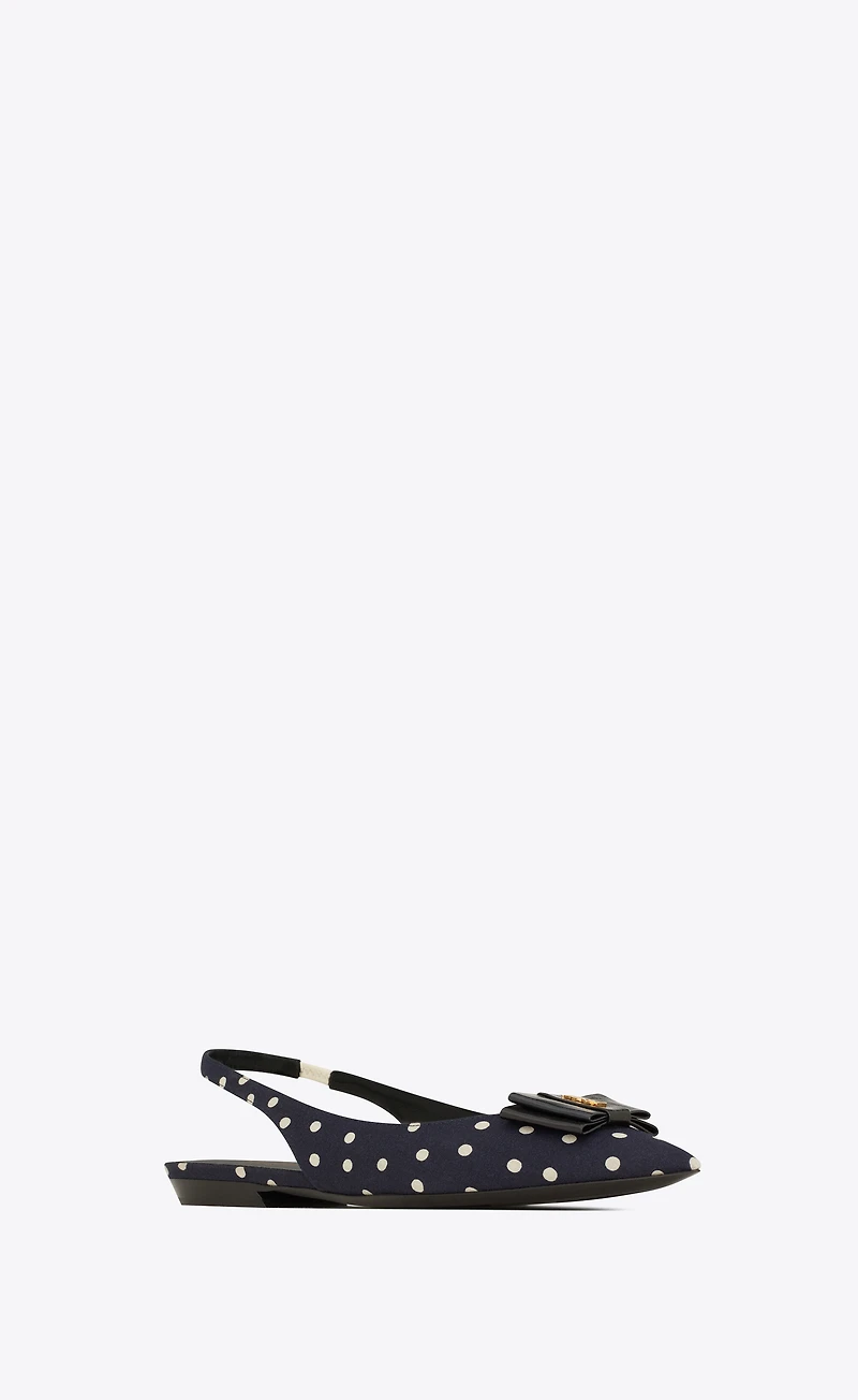 ANAÏS slingback flats canvas and smooth leather