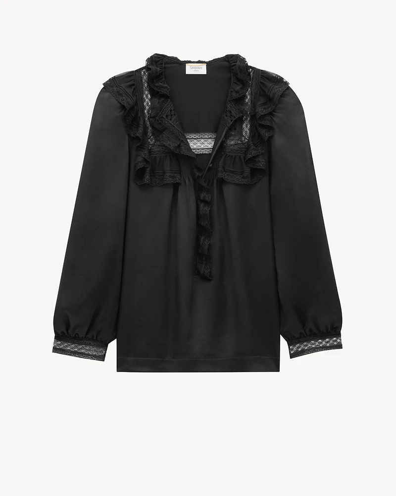 prairie blouse silk satin