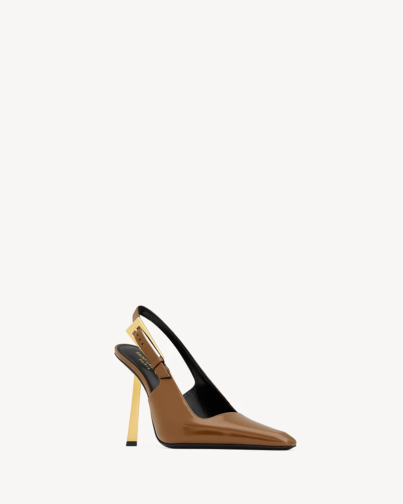 LEE slingback pumps glazed leather