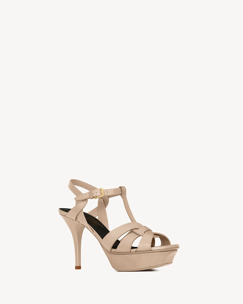 Tribute platform sandals smooth leather