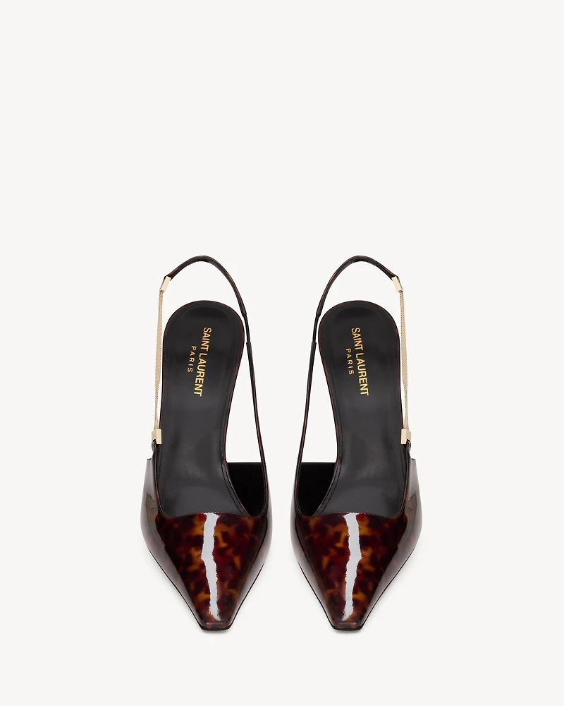 BLAKE slingback pumps tortoiseshell patent leather