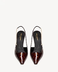 BLAKE slingback pumps tortoiseshell patent leather