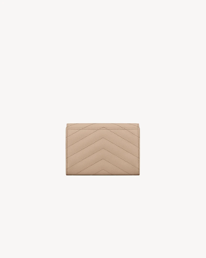 CASSANDRE MATELASSÉ SMALL ENVELOPE WALLET IN GRAIN DE POUDRE LEATHER