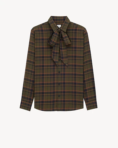 CASSANRE lavallière shirt cotton plaid