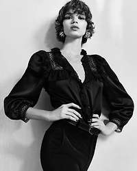 prairie blouse silk satin