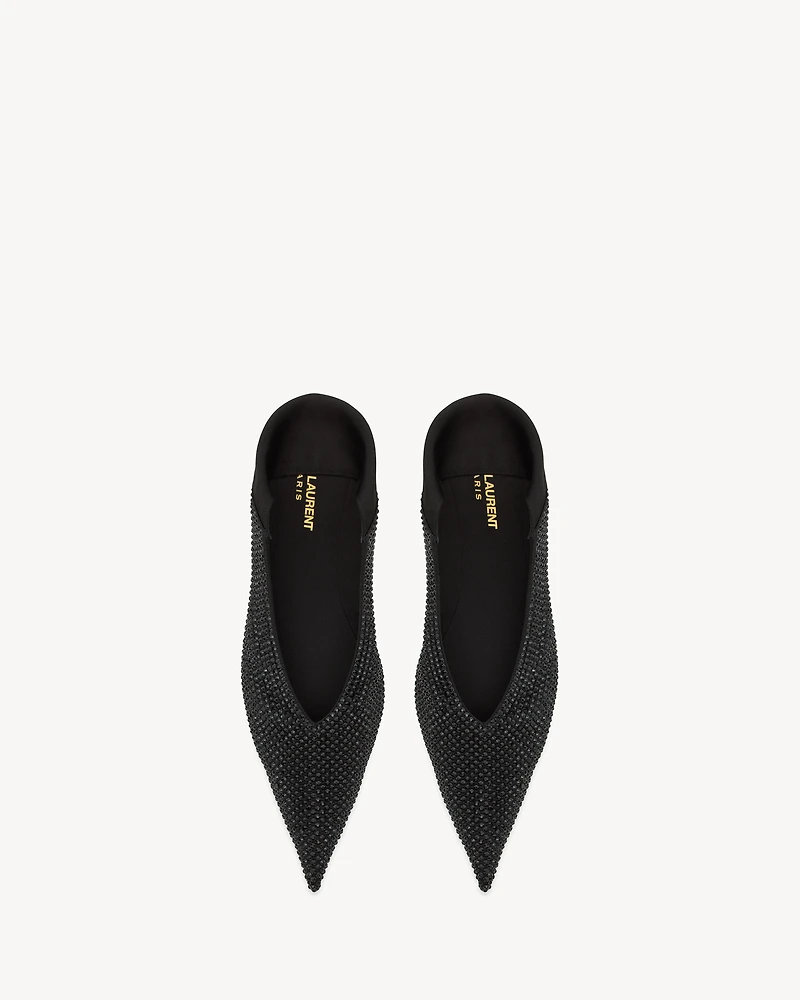 NOUR slippers satin crepe and rhinestones