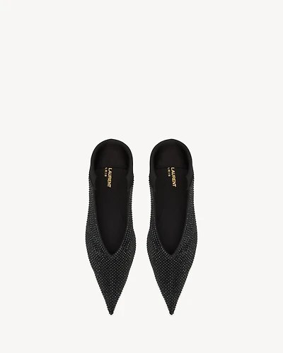 NOUR slippers satin crepe and rhinestones