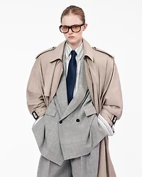 cape trench coat cotton twill