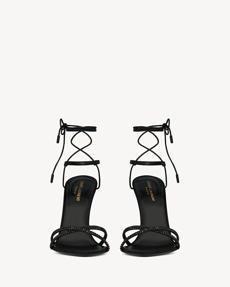 LIZA sandals satin crepe and rhinestones