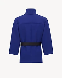 boxy belted coat wool
