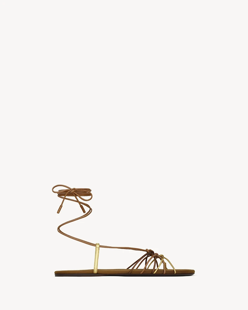 BABYLONE sandals smooth and metallic leather