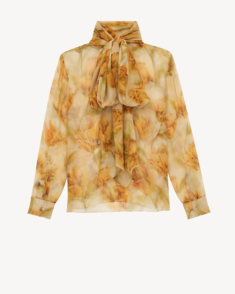 lavallière blouse floral silk muslin