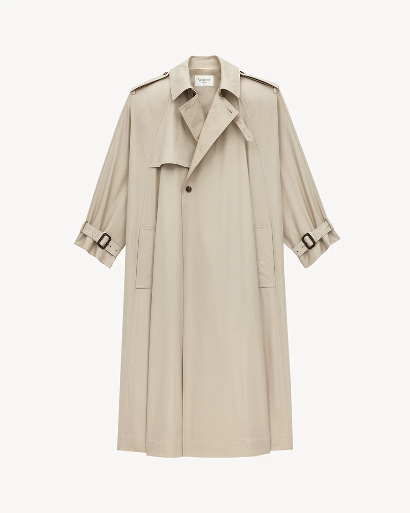 cape trench coat cotton twill