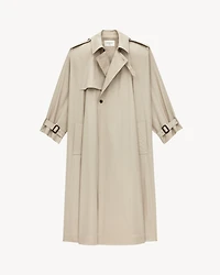 cape trench coat cotton twill