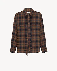 CASSANDRE lavallière shirt wool tartan