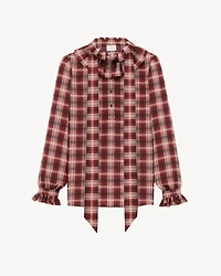 poet blouse plaid silk