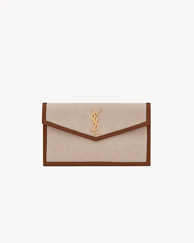 UPTOWN pouch in canvas and smooth leather