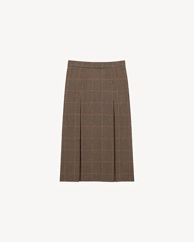 midi skirt prince of wales wool and cashmere