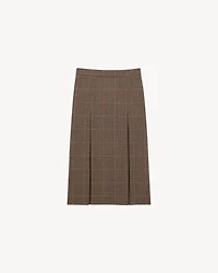 midi skirt prince of wales wool and cashmere