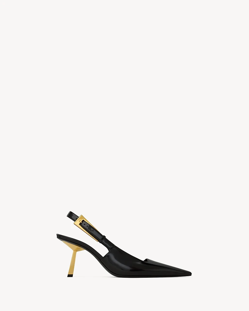 LEE slingback pumps glazed leather