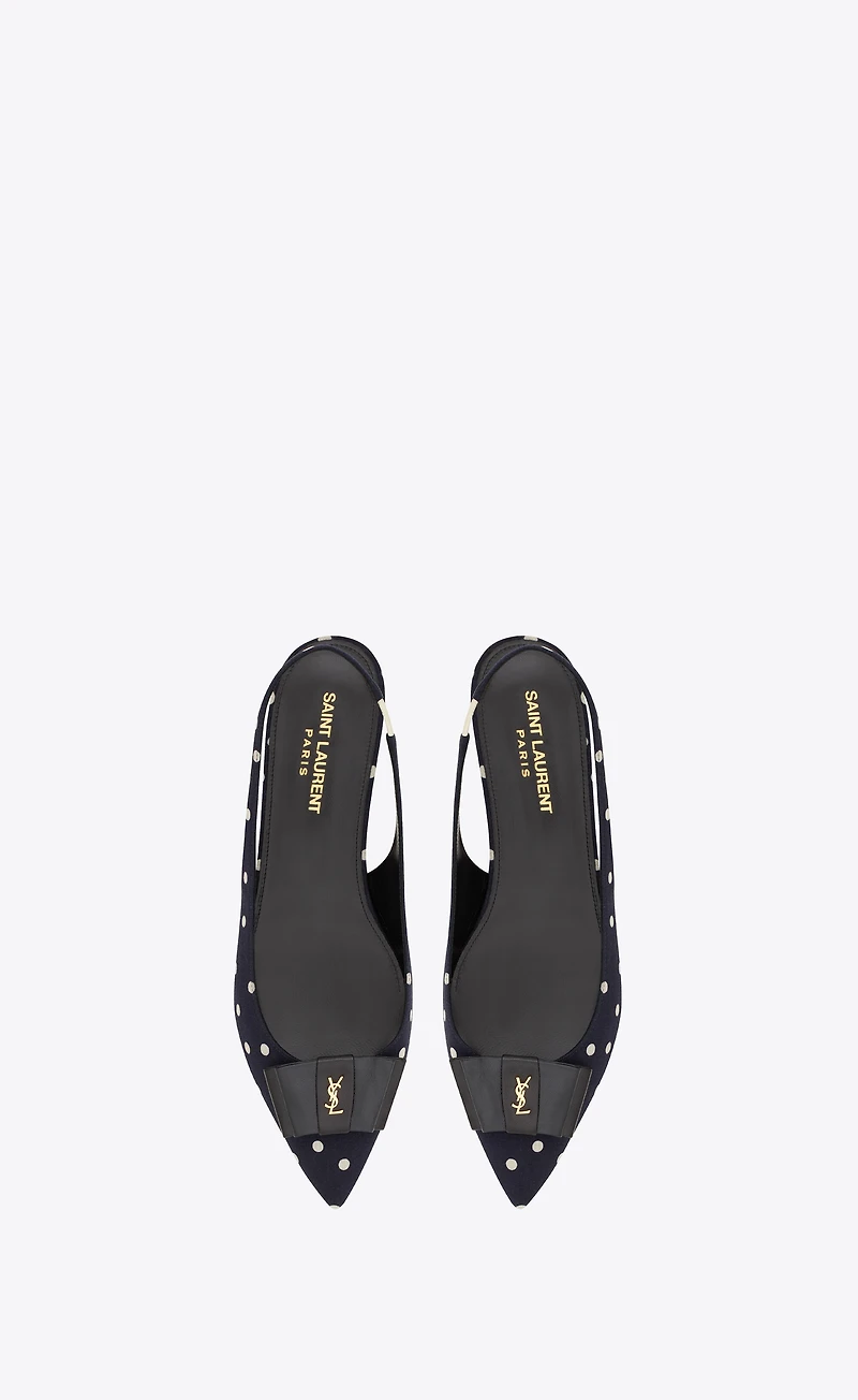 ANAÏS slingback flats canvas and smooth leather