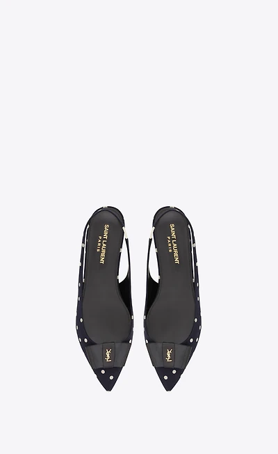 ANAÏS slingback flats canvas and smooth leather