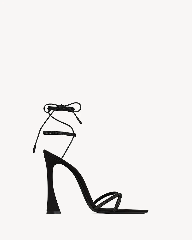 LIZA sandals satin crepe and rhinestones