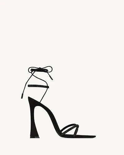 LIZA sandals satin crepe and rhinestones