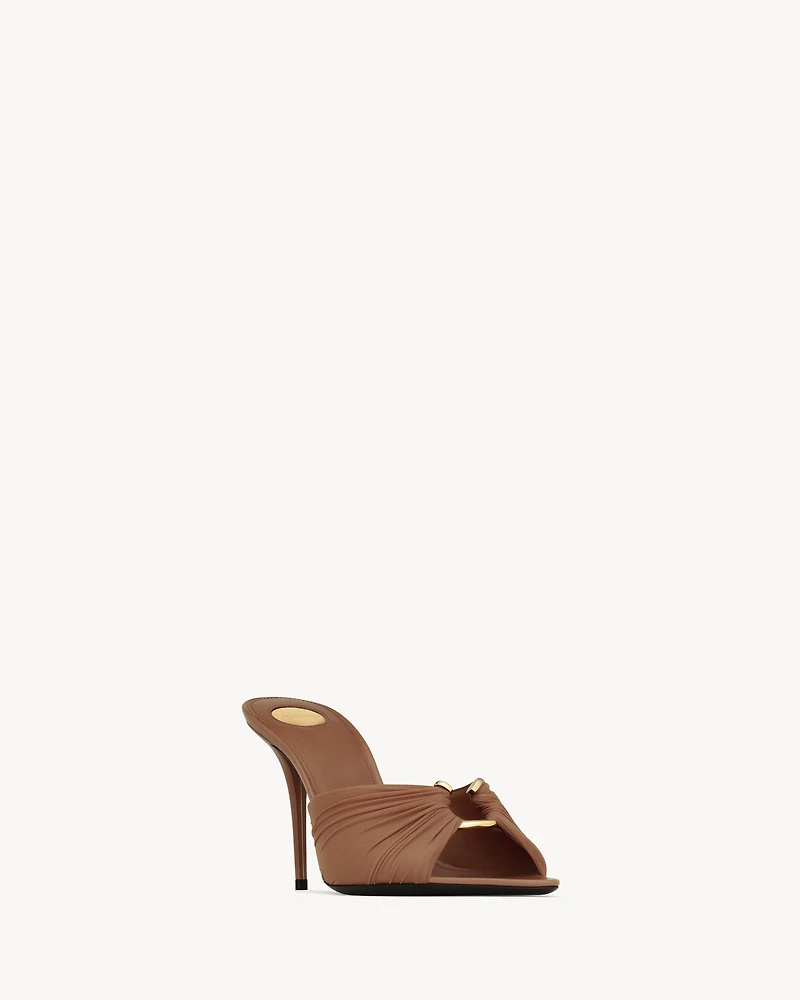 LOLA mules smooth leather and draped jersey