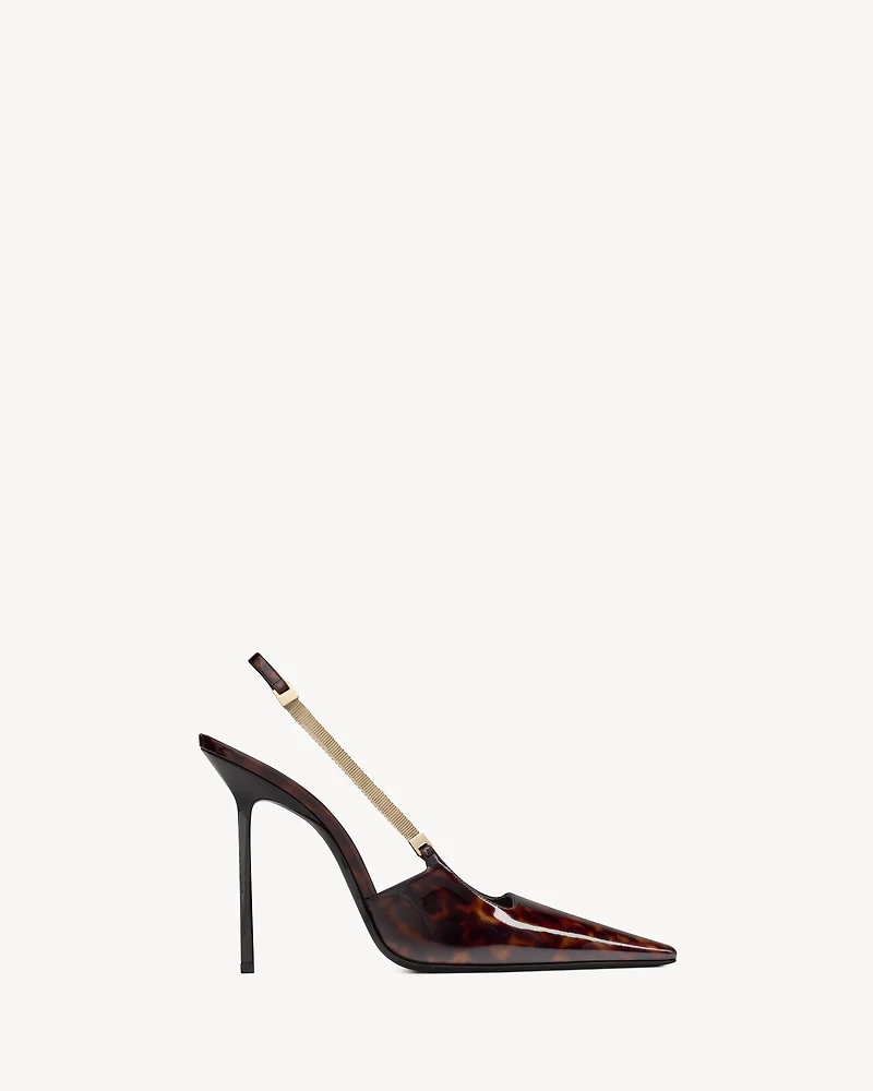 BLAKE slingback pumps tortoiseshell patent leather
