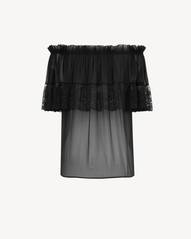 blouse silk crepe muslin and lace