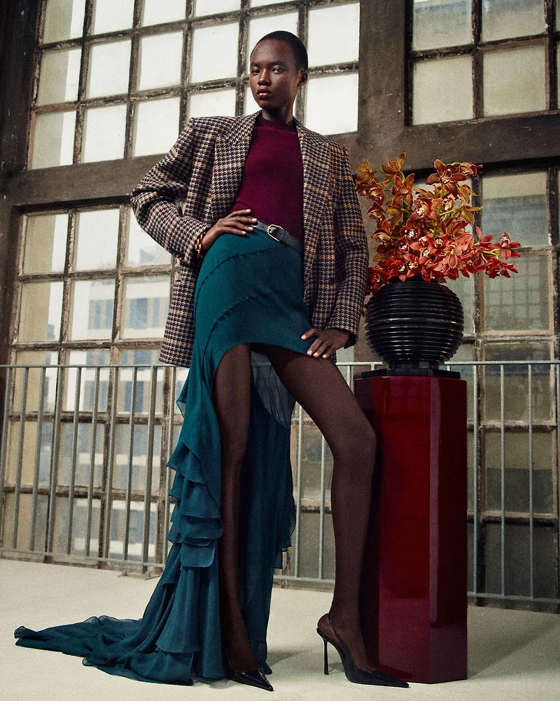 cascade skirt in silk crepe muslin