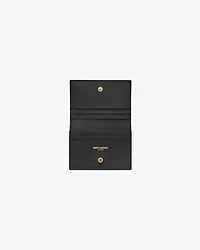 CASSANDRE MATELASSÉ FLAP CARD CASE IN GRAIN DE POUDRE LEATHER