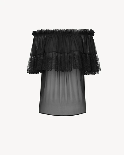 blouse silk crepe muslin and lace