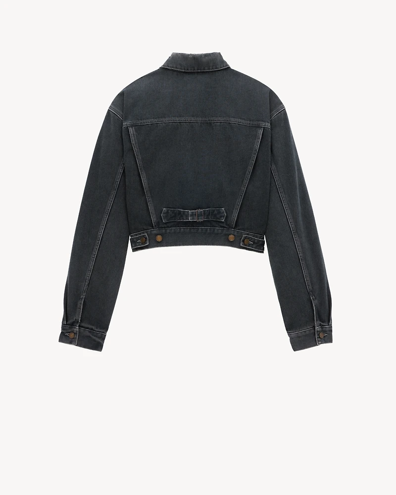 80's Jacket Dark Blue Black Denim