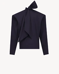 boxy lavallière top organza