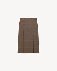 midi skirt prince of wales wool and cashmere