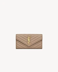CASSANDRE MATELASSÉ large flap wallet in lambskin