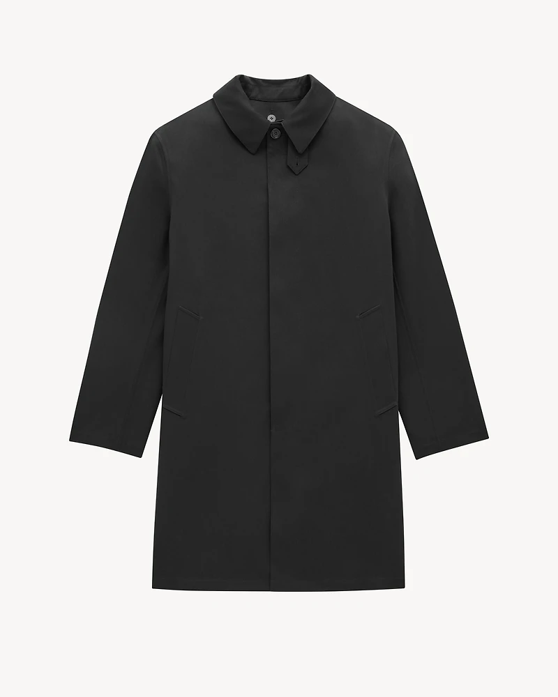 shearling-lined mac coat nylon serge