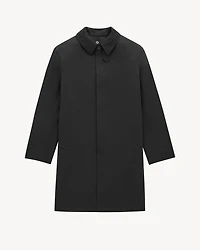 shearling-lined mac coat nylon serge