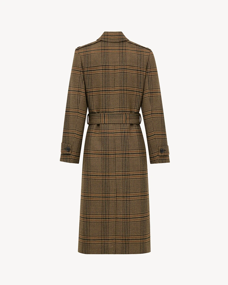 long coat prince of wales wool