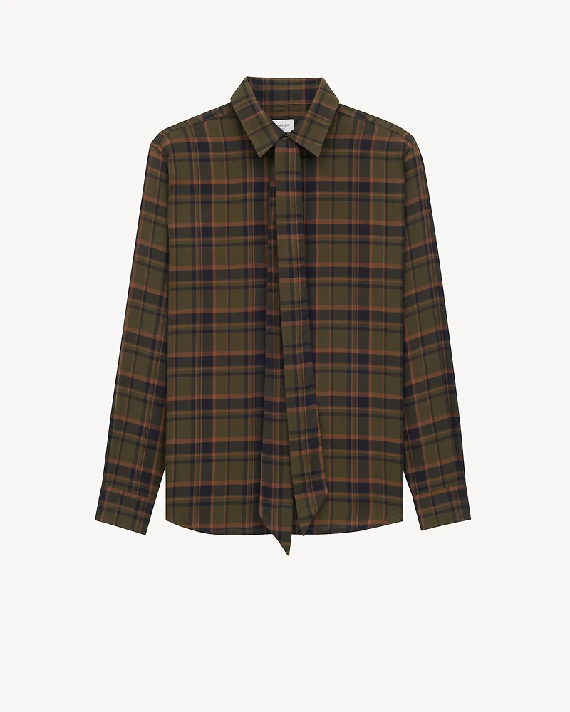 CASSANRE lavallière shirt cotton plaid